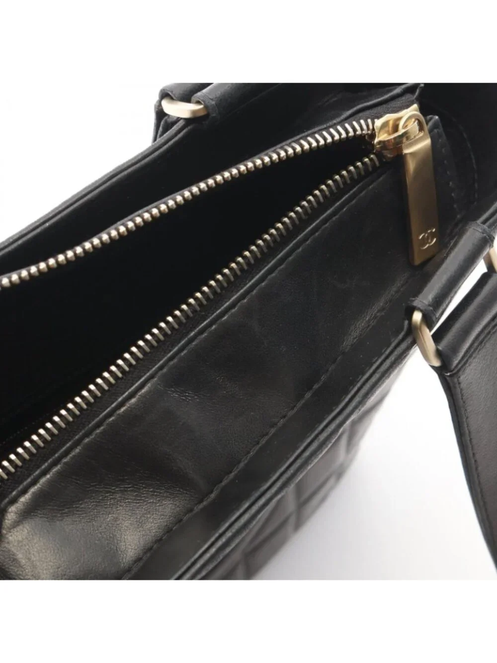 Chanel Tote Bag Choco Bar Black Lambskin CC Logo